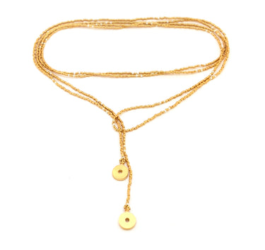 Collar enredable dorado detalles plata.
